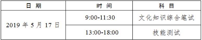 考試科目及時間安排表