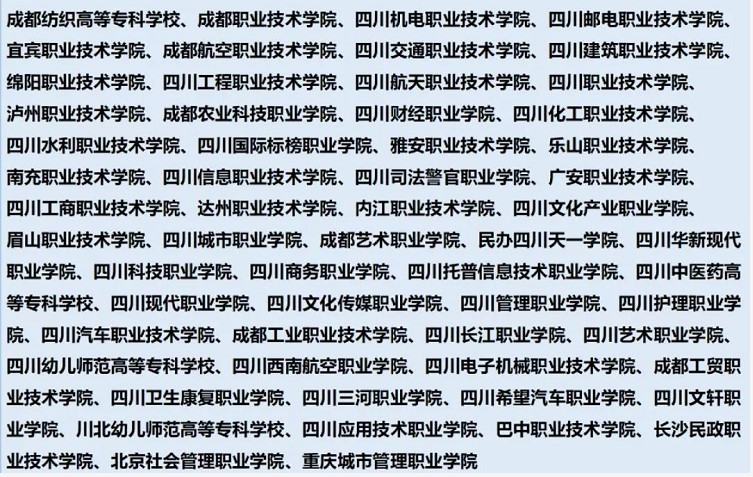 2018年、2019年在川進(jìn)行高職單招的院校名單