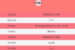 2020年綿陽(yáng)職業(yè)技術(shù)學(xué)院?jiǎn)为?dú)招生簡(jiǎn)章以及錄取方式