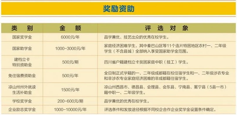 四川城市技師學院資助政策