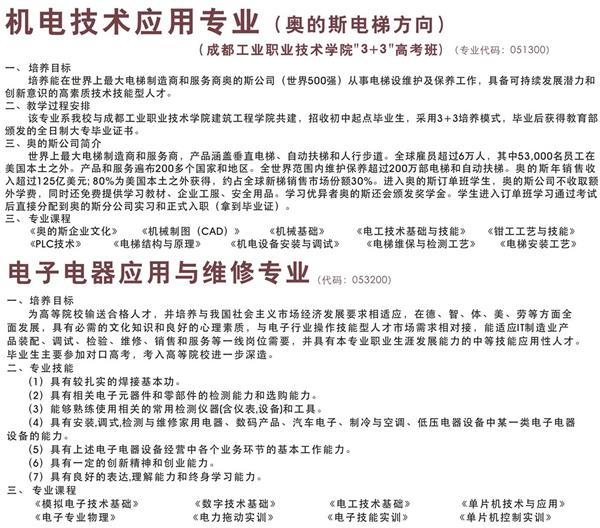 金堂縣職業(yè)高級中學招生專業(yè)